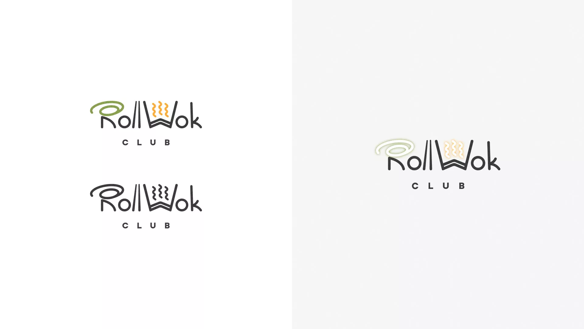 Разработка логотипа и фирменного стиля суши-бара «Roll Wok Club» в Ртищево