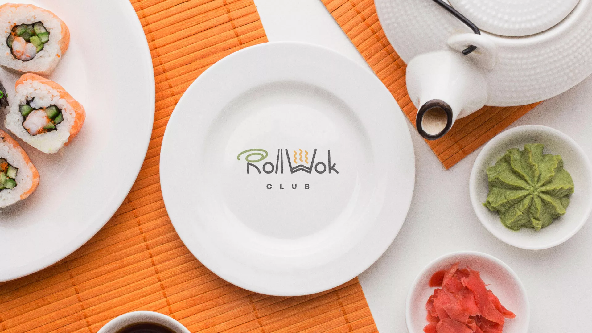 Разработка логотипа и фирменного стиля в Ртищево для суши-бара «Roll Wok Club» Разработка логотипа и фирменного стиля в Ртищево для суши-бара «Roll Wok Club»